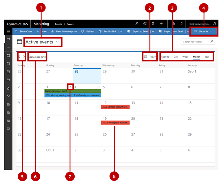 Features of the marketing calendar.