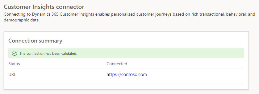 Customer Insights - Data setup success screenshot.