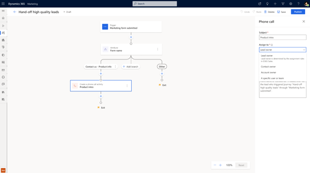 Add a phone call assignee