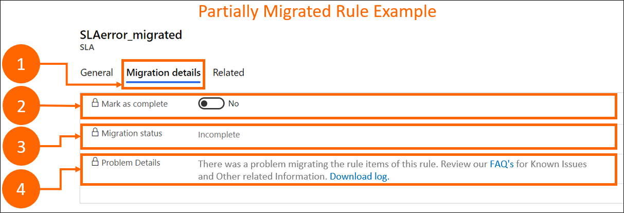 Migration tool - Migration status.