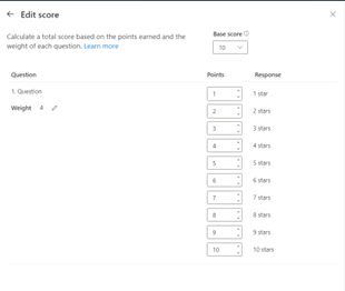 Custom score example with one question.