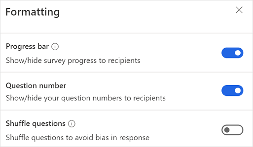 Formatting panel.