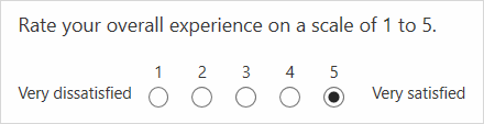 Example of a number rating question with labels.