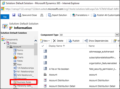 Create a business rule in the default solution.