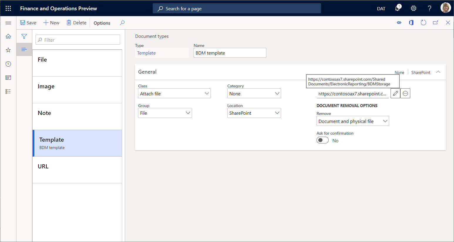 Set up Document management document type.