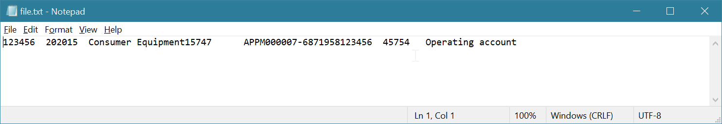 Payment file in TXT format.