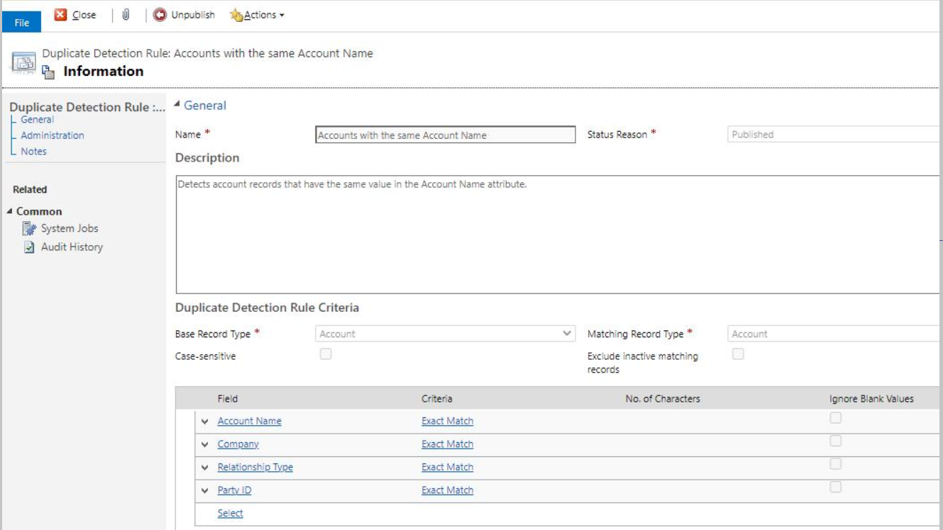 Duplicate rule for Accounts.