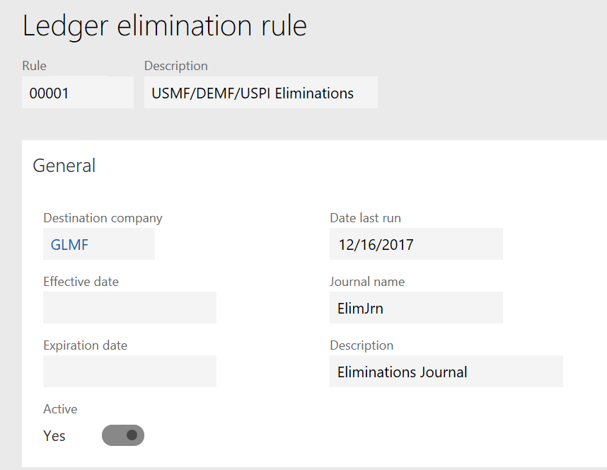 Basic properties of an elimination rule.