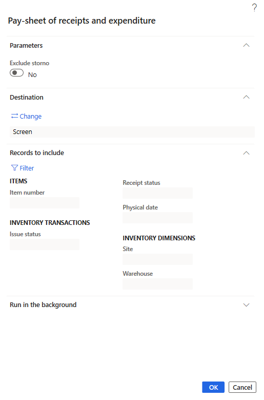 Pay-sheet of receipts and reports expediture report.