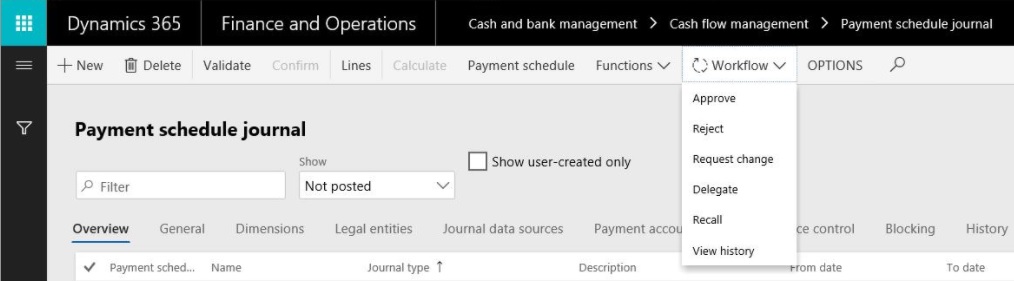 Workflow actions.