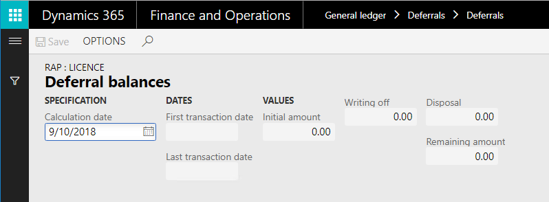 Deferral balances page.