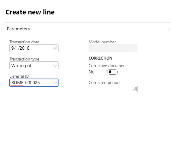 Create new line dialog box.