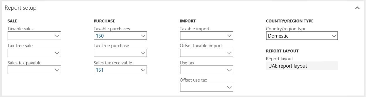 Report setup FastTab.