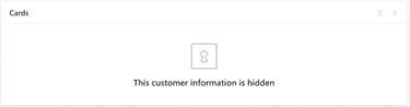 Screenshot of the Cards component carousel indicating that the information is hidden from view.