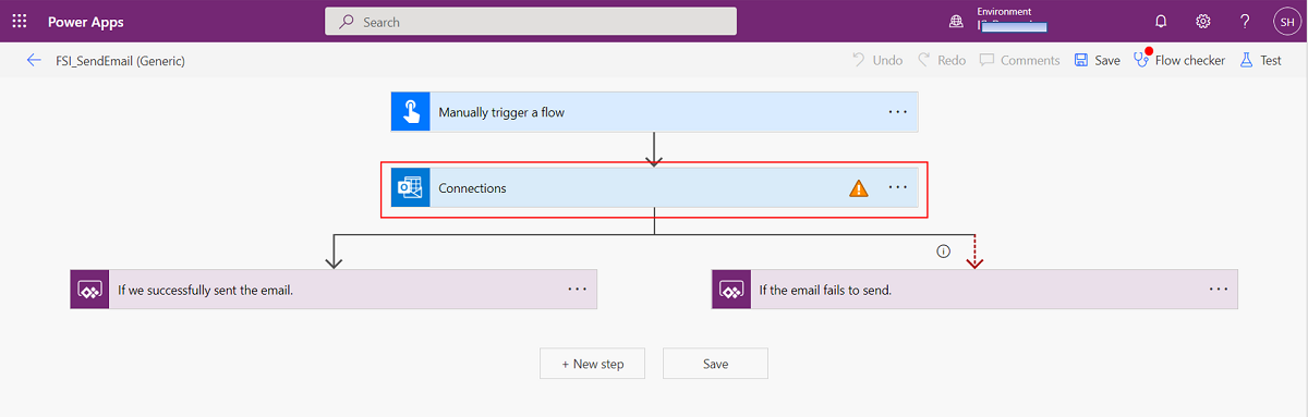 Screenshot of the Power Apps portal solution with the flow details.