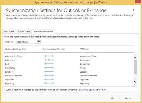 Field-level Sync tab in Dynamics 365 apps.