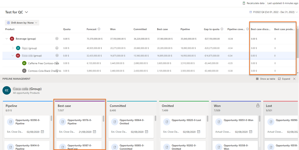 Example of selecting the primary data type as currency