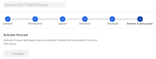 Activate forecast