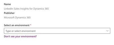 Select your organization to install LinkedIn Sales Insights.