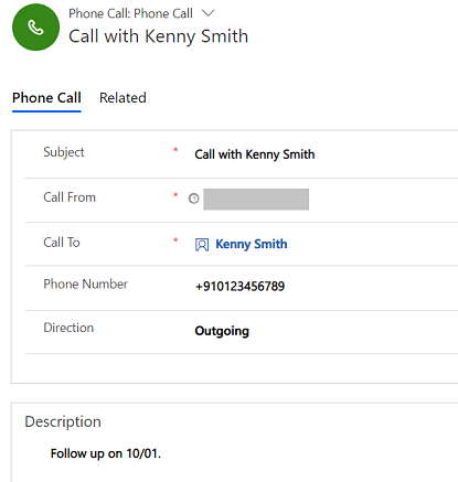 Call summary added to phone call activity.