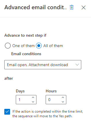 The duration to initiate the yes or no path.