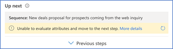 Unable to evaluate attributes and move to the next step