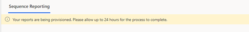 Screenshot of report provisioning message.