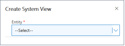 Screenshot of Select entity drop-down list