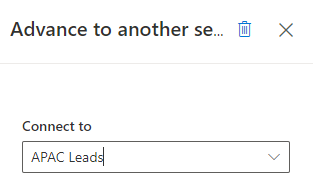 Screen shot of example for advance to another sequence activity.