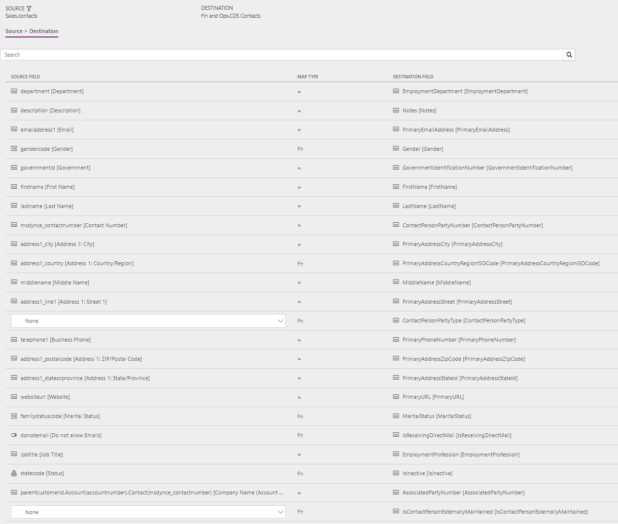 Contact to contact template mapping in Data integrator.