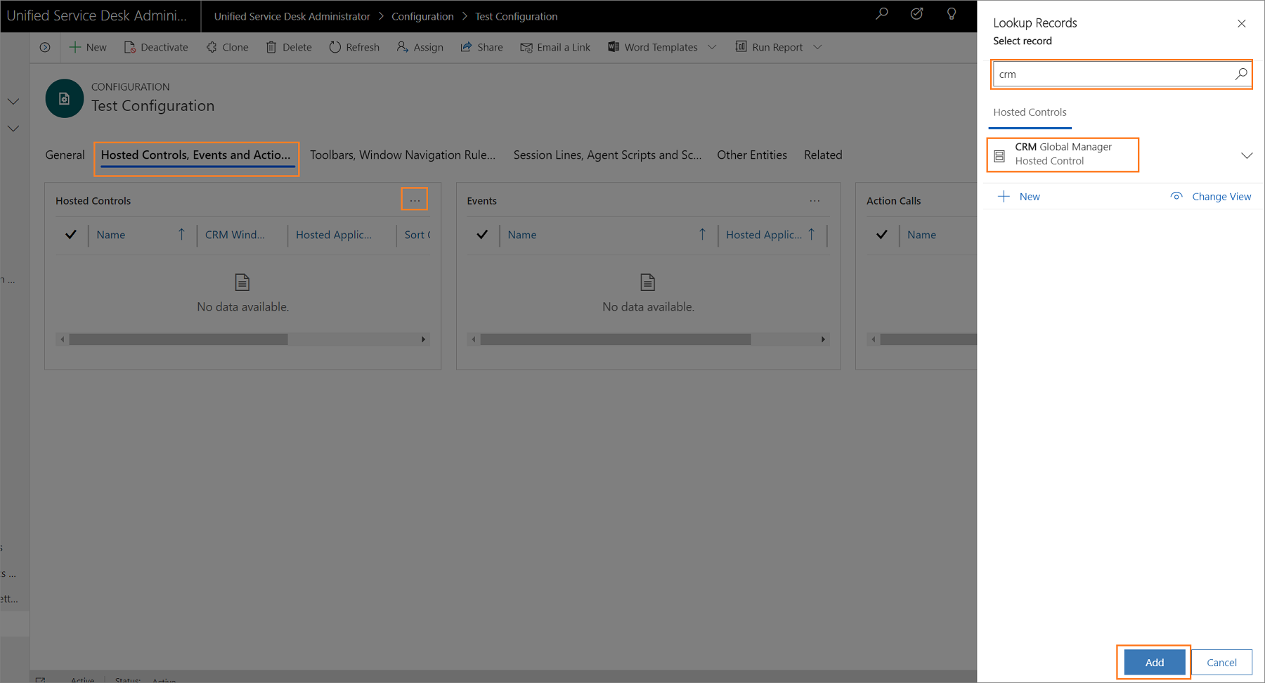 Add existing component record.