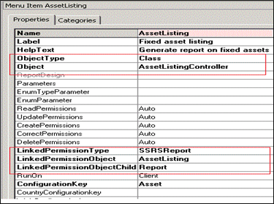 AssetListing menu item