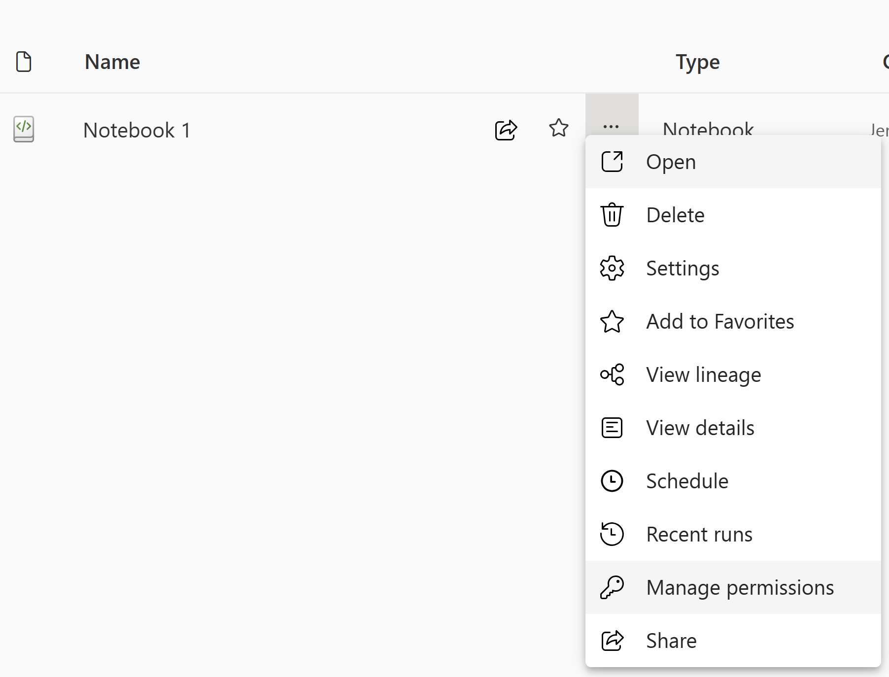 Screenshot showing where to manage permissions in workspace.