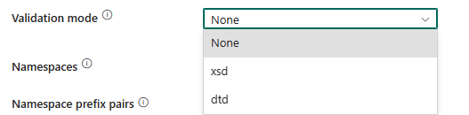 Screenshot showing validation modes. 