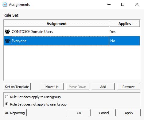 rule set assignment everyone at bottom