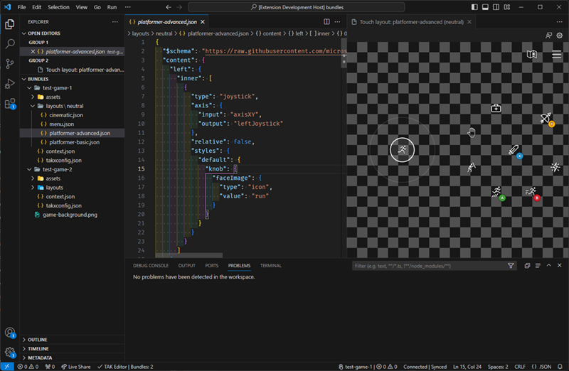 Screenshot of the TAK Editor Visual Studio Code extension