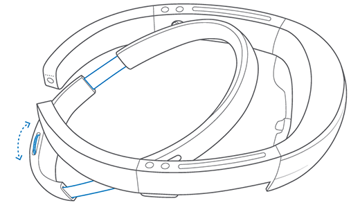 Step three, use the adjustment wheel to extend the headband.