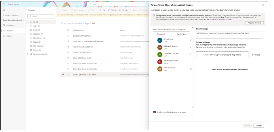 Screenshot sharing Store operations Teams.