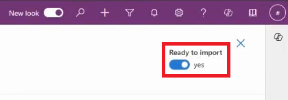 Screenshot showing how to toggle the import as Ready to import.