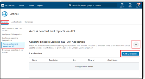 linkedin-learning-add-api-keys-screen