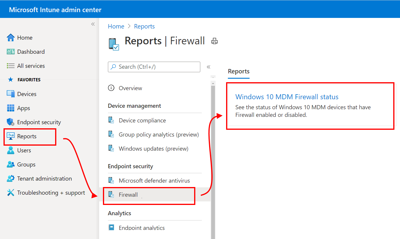 Select firewall reports