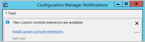 New custom console extensions are available notification