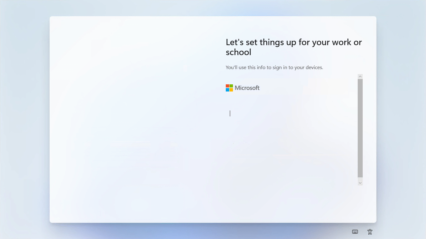 A GIF demonstrating the experience of configuring Windows Hello for Business using Temporary Access Pass during Autopilot user-driven mode.