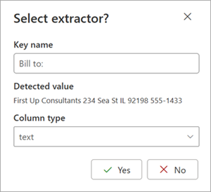 Screenshot of the Select extractor box on the extractor details page.