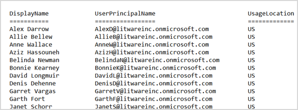 Example of a printed document that was the output of a PowerShell command sent directly to the default printer in Windows.