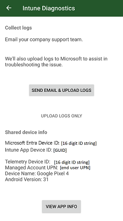 Intune diagnostics.