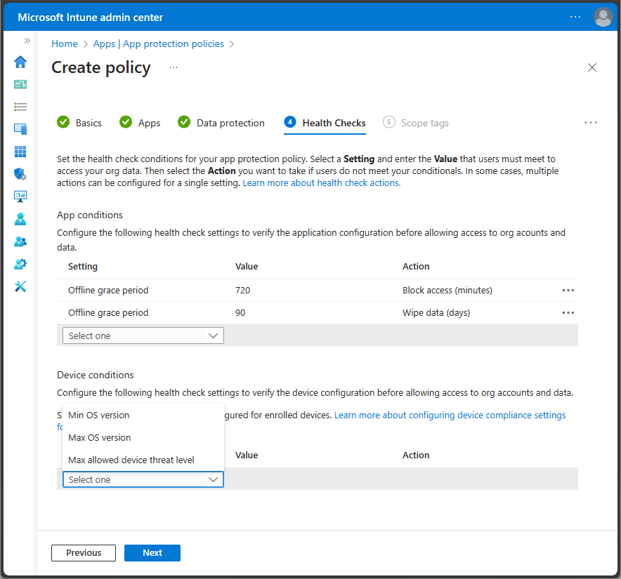 Health checks for Windows - Device conditions.