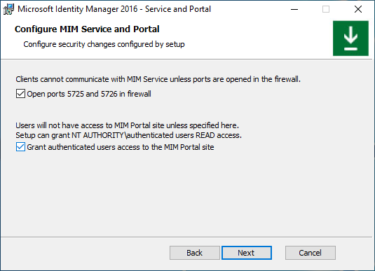 Firewall configuration screen image