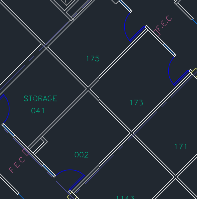 Floor plan with room numbers but no floor numbers.