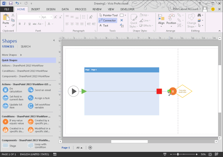 Creating a workflow diagram in Visio